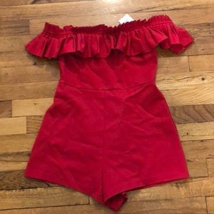 Urban Outfitters Red Shorts Jumpsuit Onesie